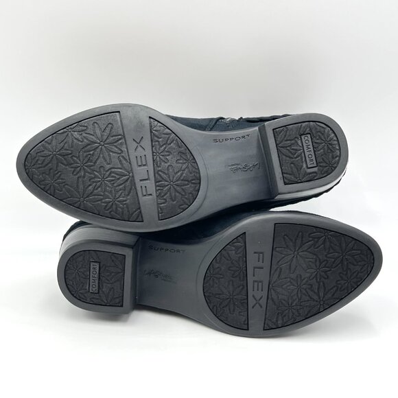 7.5‎ WIDE WIDTH Lifestride Adriana Black Microsuede Ankle Boots Booties Shoes - Picture 9 of 14